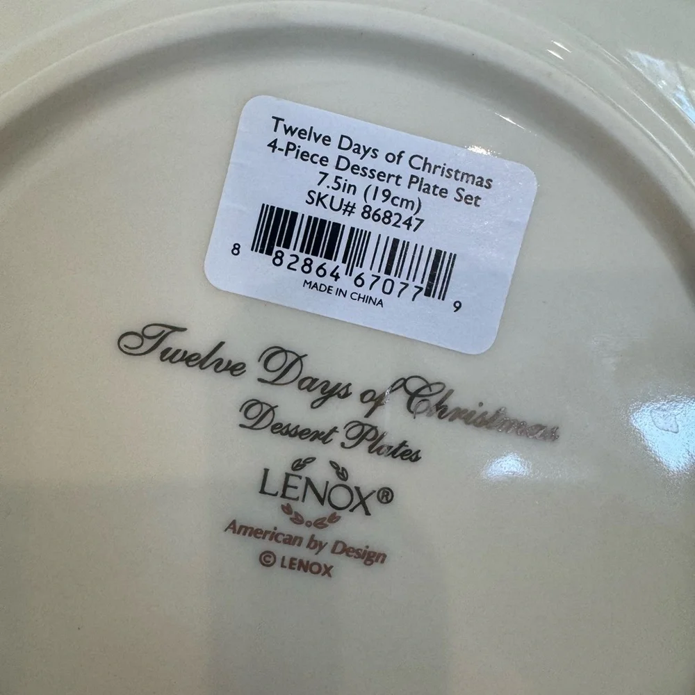 Lenox 12 days of Christmas dessert plates